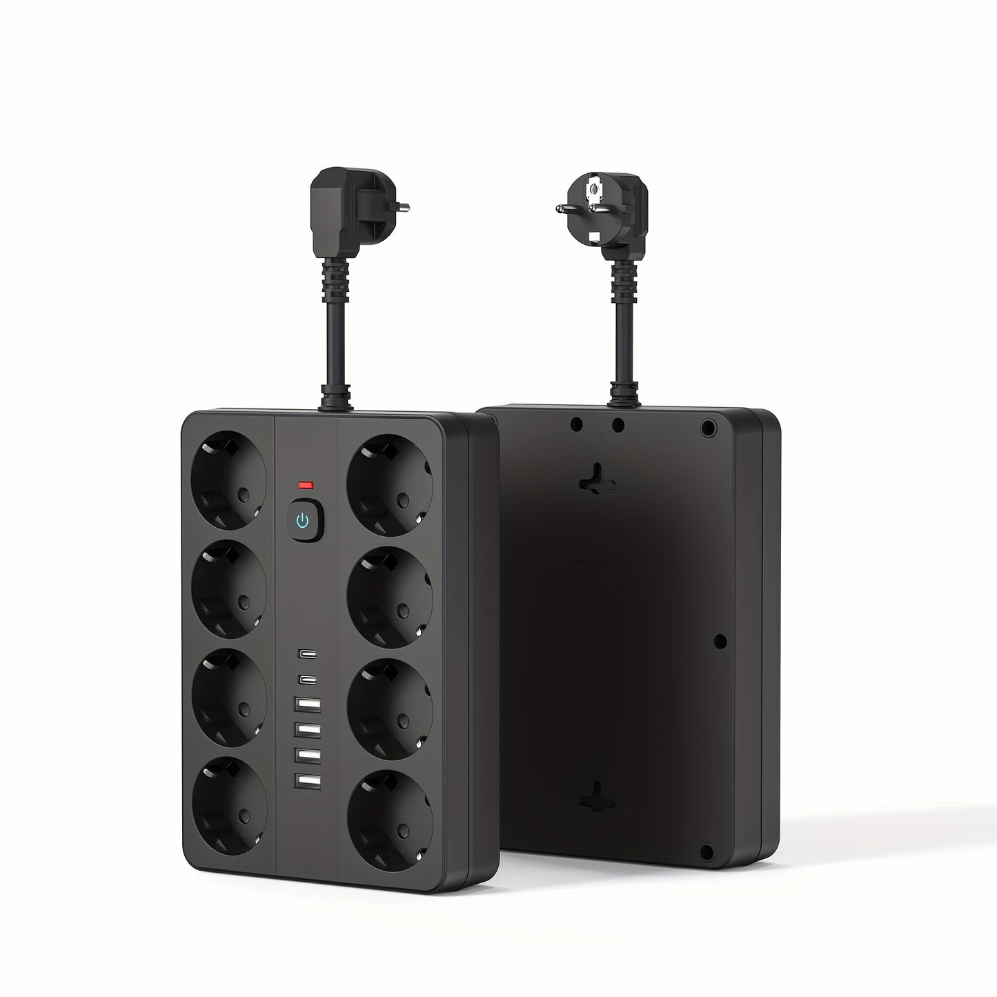 1pc Surge Protector Power Strip - 8 AC Outlets, 4 USB-A & 2 USB-C Ports, Overload Protection, Compact Design for Home, Office, Travel, Dorm Room Use, Office Power Supply, Modern Outlet Design, Surge Protection Device