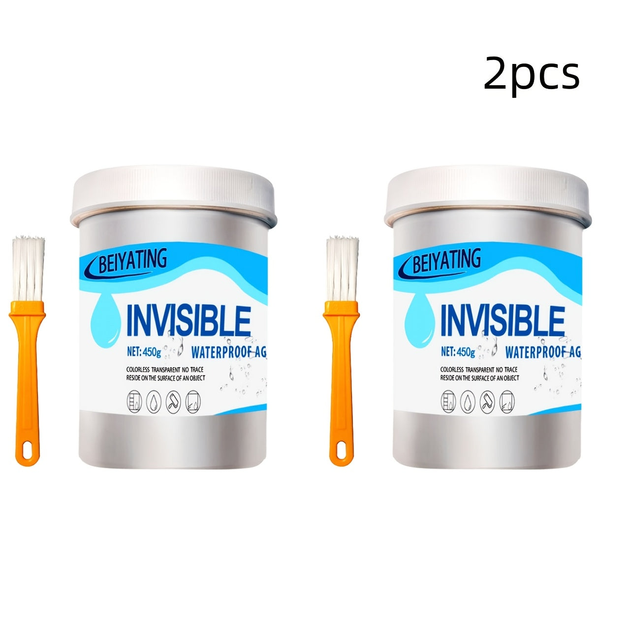 Premium Waterproof Sealer - No Brick Breaking Repair, Transparent Coating Suitable for Floors, Walls, Roofs, etc, - Moisture Protection for Stone, Wood, Tiles, Invisible Waterproof Agent with Brush, Suitable for Kitchen, Gard