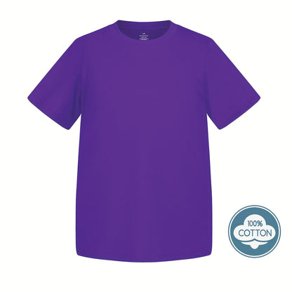 Kid's Solid Color T-shirt, Casual Short Sleeve Top, Boy's Tee For Summer