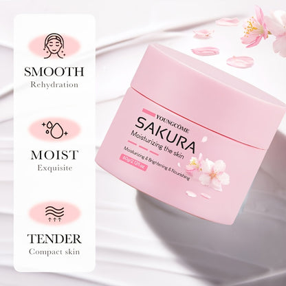 30/60g Sakura Facial Care Moisturizing Face Cream, Repairs Dry Skin, Protects Skin, Improves Skin Texture, Tightens Skin, Makes Skin Tender And Delicate, Suitable For All Skin Types, And Makes Your Skin Look Young With Plant