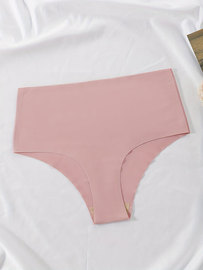 Conjunto de 5 cuecas de cintura subida sem costuras em cores sortidas, lingerie feminina.