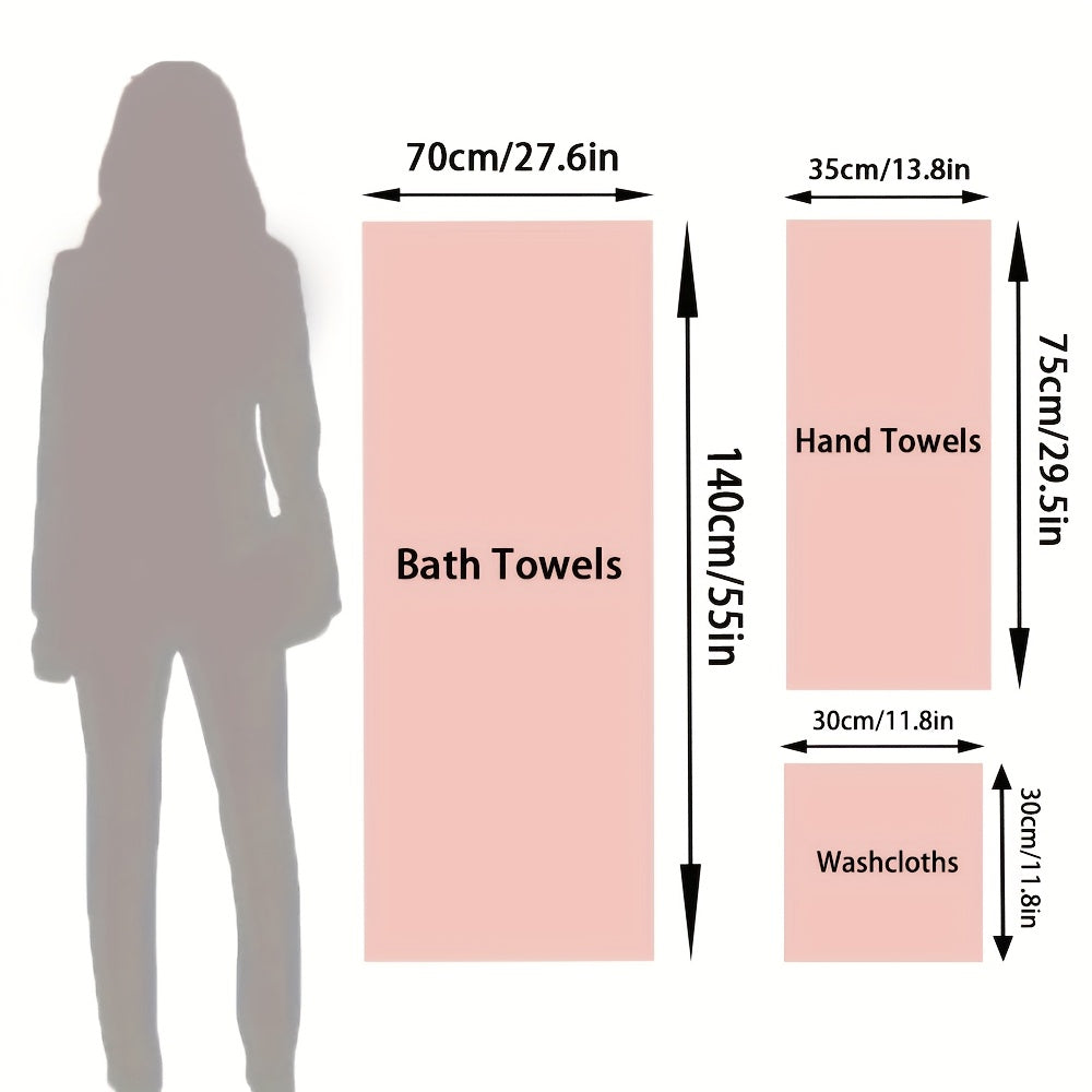 20pcs Bathroom Towel Set, Including 12 Wash Towels + 6 Towels + 2 Large Towels, Made of Microfiber, Multi-Color Available, Soft And Comfortable, with Lanyard Design, Suitable for Bathroom And Hotel, For Body, Face Towel, Bath