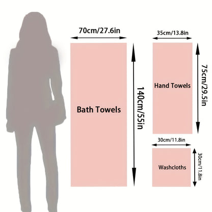 20pcs Bathroom Towel Set, Including 12 Wash Towels + 6 Towels + 2 Large Towels, Made of Microfiber, Multi-Color Available, Soft And Comfortable, with Lanyard Design, Suitable for Bathroom And Hotel, For Body, Face Towel, Bath