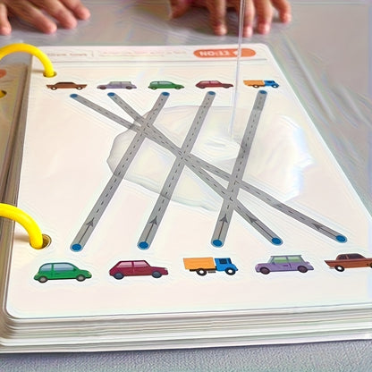 32-Page Reusable Magic Practice Notebook Set | Whole Brain Development, Pen Control Training & Drawing Education Workbook | Learn Writing Skills, Paper Material, Educational Workbook | Color Pages | Durable Binding