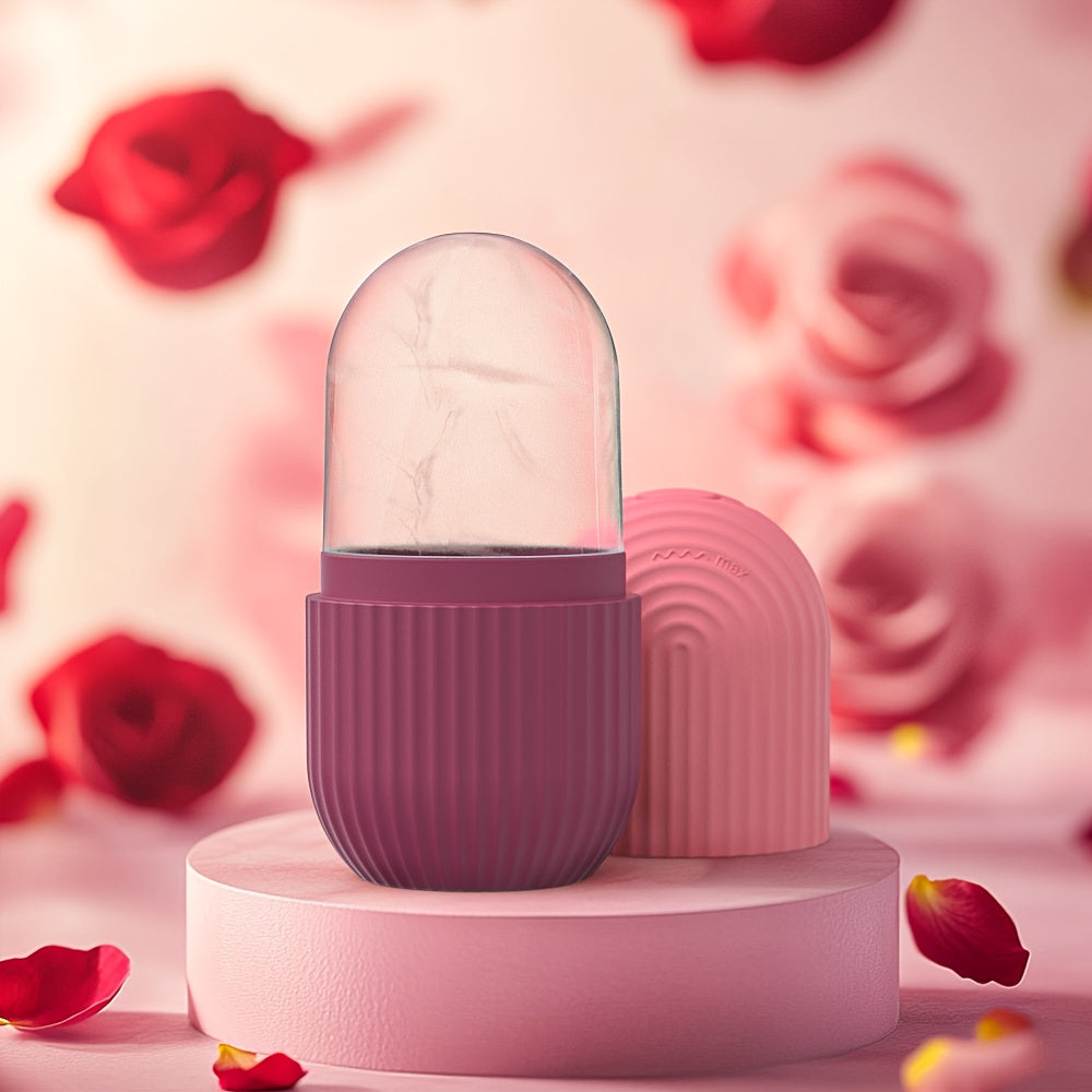 1pc Ice Roller for Face - Fragrance-Free, Battery-Free Skincare Tool for Glowing Light Beige- Ideal for Daily Facial Care & Massage