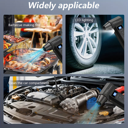 130000RPM Violent Turbofan, Intelligent Display Screen with 4-speed Adjustable, Including 5 Hair Dryers, 4000mAh High-capacity Battery, The Best Holiday Gift for Portable Air Blowers Suitable for Computers, Keyboards, Outdoor