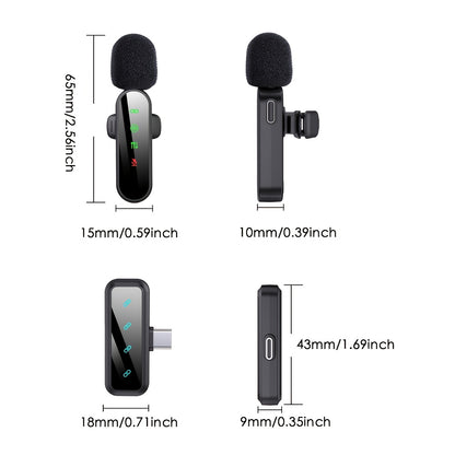 4-in-1 Professional Wireless Lavalier Microphone for 4 People, Plug-and-Play with Intelligent Noise Reduction, Windproof Ball, Compatible with Smartphones, Laptops, and Tablets, USB-C Charging, 2.4G/3G/4G/5G, Video Conference