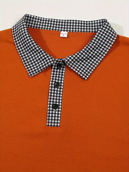 Men's Casual V-Neck Long Sleeve Rugby Shirt For Spring Autumn, Men's Clothing