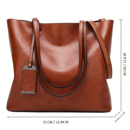 Women's Synthetic Handbag with Laptop Compartment & Detachable Strap - Golden-Tone Hardware, Zipper Closure, Spacious Work Bag for Travel, Business Meetings, Everyday Use - Available in Brown, Black, Red, Pink, Navy, Burgundy