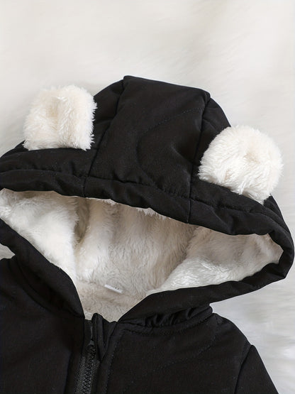 Infant Hooded Thick Romper Long Sleeve Zipper Thermal Jumpsuit, Babies & Kids Coat
