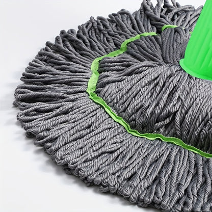 1pc Super Absorbent Rotary Mop with Green Handle - Ideal for Home, Kitchen, School, Office, Bathroom & RV Travel - 7pcs Set | Easy-to-Clean Microfiber Mop Head & Bucket