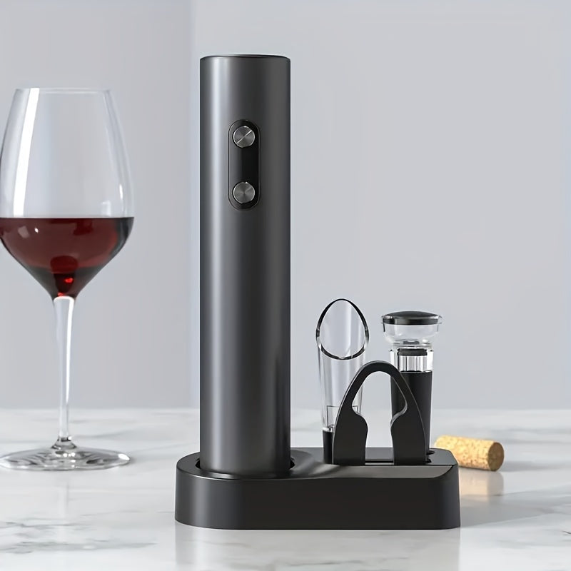 Abridor de Vinho Elétrico - Unidade ou Conjunto de 5 peças com Selador a Vácuo e Doseador, Kit de Ferramentas Automáticas para Bar, Ideal para Casa, Festas e Presentes