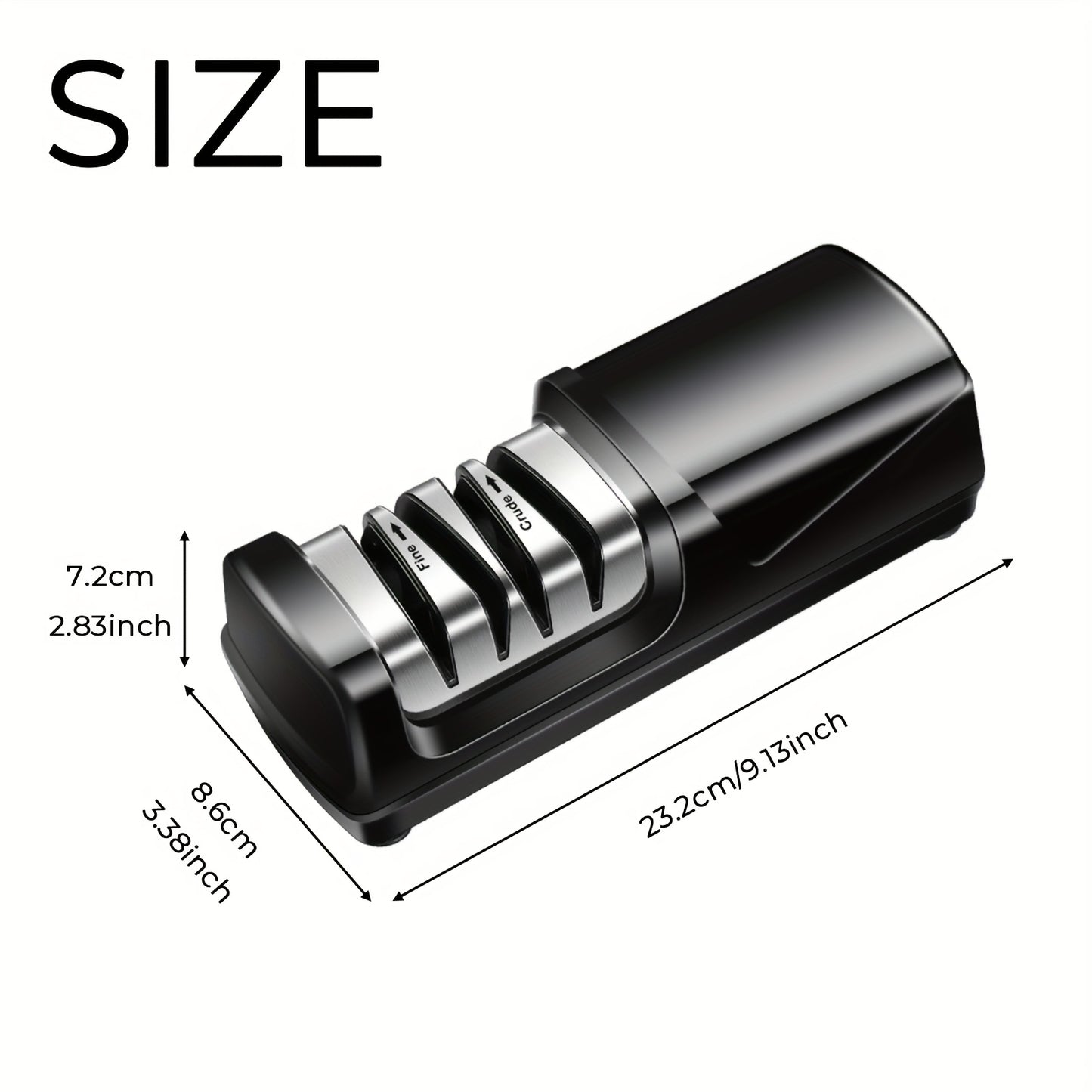 Knife Sharpener, Professional 2-Stages Electric Knife Sharpeners for 20-Degree Straight Edge, Knife Sharpener for Kitchen Knives with Sharpening and Polishing, Black
