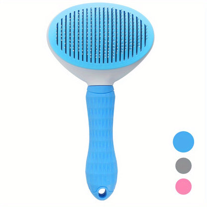 1pc Pet Grooming Brush - Efficient Hair Removal Comb for Cats & Dogs, Ergonomic Handle, Durable ABS Material, Ideal for Coat Health Maintenance, Pet Grooming Tool|Easy Grip Handle|Fine Bristle Comb, Pet Hair Remover Tool