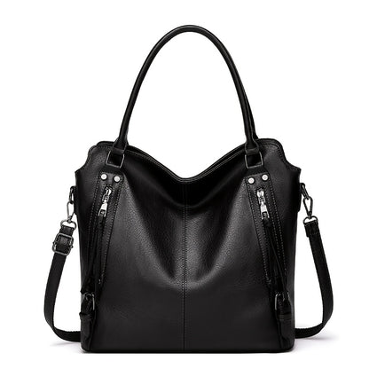 Women'S Large Capacity Tote Bag - Stylish Brown with Golden-Tone Hardware, Zipper Closure & Detachable Strap, Perfect for Work Or Everyday Use, Versatile Carryall | Elegant | Durable, Large Tote Bag