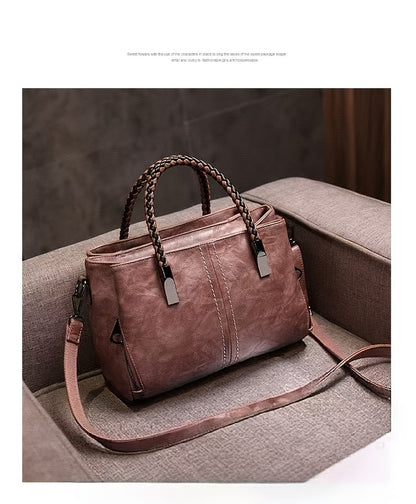 Big Bag 2025 Four Seasons Versatile Handbag Fashion Office Bag Texture Soft Boston Single Shoulder Crossover Large Capacity Women's Bag