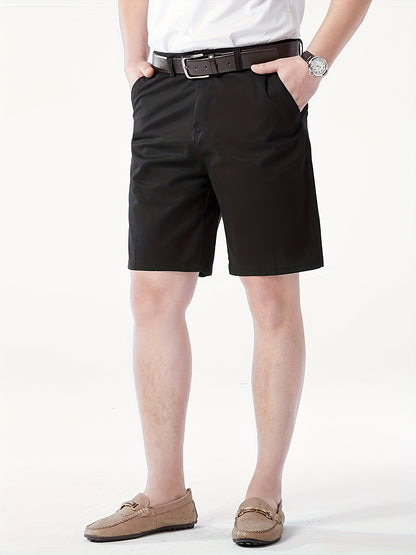 Men'S Cargo Shorts - Olive Green Non-Stretch Work Pants with Multiple Utility Pockets, Straight-Leg Mid-Thigh Length for Everyday & Professional Use - Durable Casual Outdoor Pants for Construction, Hiking, Travel - Non-Stretc