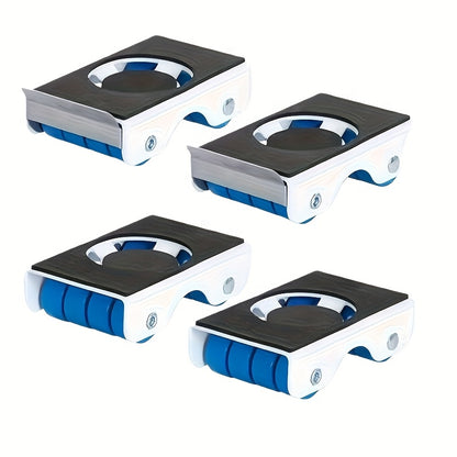 Furniture Sliders of 4 Metal Furniture Movers with 8 Wheels - Heavy Duty Furniture Lift Mover Tool Set of 340.19 KG Load Capacity Easy Sliders Roller Dolly for Moving Cabinet Piano Appliances Sof