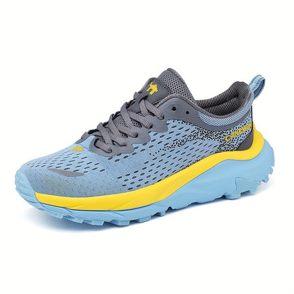 CANEMON Men's Lightweight Cushioned Running Shoes with MD Sole, Grey//Yellow Low-Top Sneakers - All-Season Comfort, Shock-Absorbing Tread Traction for Gym, Jogging, Gymnastics & Casual Wear - Breathable Sneakers, Running Shoe