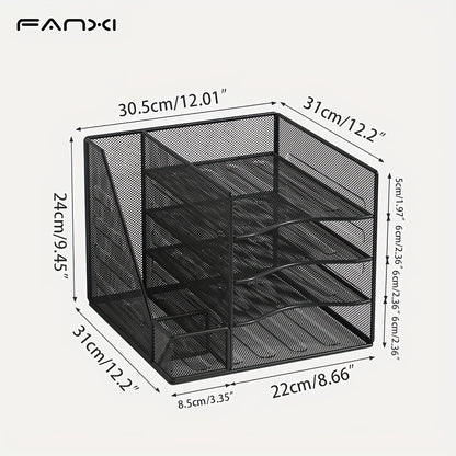 Iron Paper Organizer, Letter Tray, Document Data Bookend, Desk File Organizer, for Office, Home or School