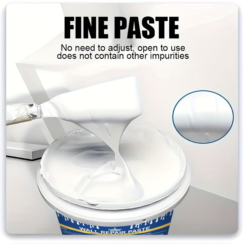 Kit de Reparação de Paredes com Espátula - Massa de Secagem Rápida para Drywall, Preenchimento de Buracos e Fissuras, Acabamento à Base de Cal, Reparação Autocolante de Paredes de Gesso, Branca, Material Plástico, Fácil de Usar para Reparações Domésticas