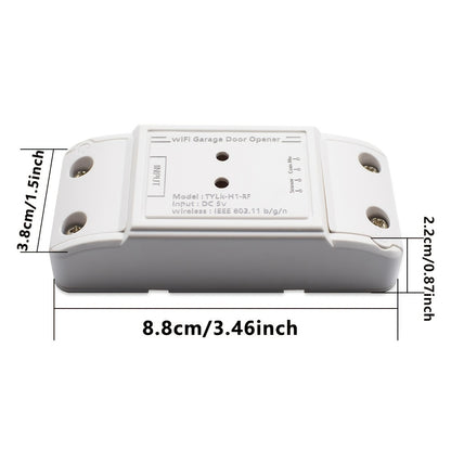 Wifi Switch Smart Garage Door Opener Controller, Compatible with Alexa Echo, Google Home, And Smartlife/Tuya APP Control, Works with RF433 Remote Control. The Tuya Smart Garage Door Opener Can Control Swing And Sliding Door M