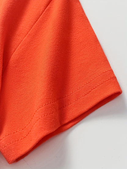 T-shirt de manga curta para criança em algodão com estampa de escavadora de desenho animado, respirável e moderna para o verão.