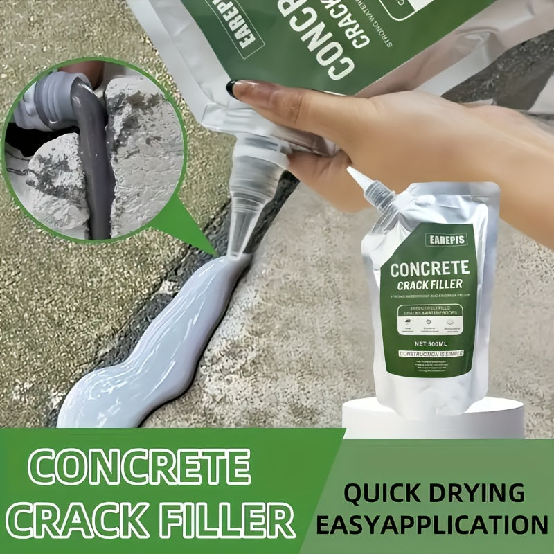 1000ml Quick-Dry Durable Grout Kit, Leak-Proof & Wear-Resistant Formula for Concrete Cracks – Ideal for Floors, Walls, Roofs, and Pipes – Indoor/Outdoor Use with Nozzle Design, Wall Sealing, Concrete Crack Filler, Precisi