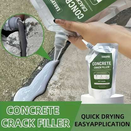 1000ml Quick-Dry Durable Grout Kit, Leak-Proof & Wear-Resistant Formula for Concrete Cracks – Ideal for Floors, Walls, Roofs, and Pipes – Indoor/Outdoor Use with Nozzle Design, Wall Sealing, Concrete Crack Filler, Precisi