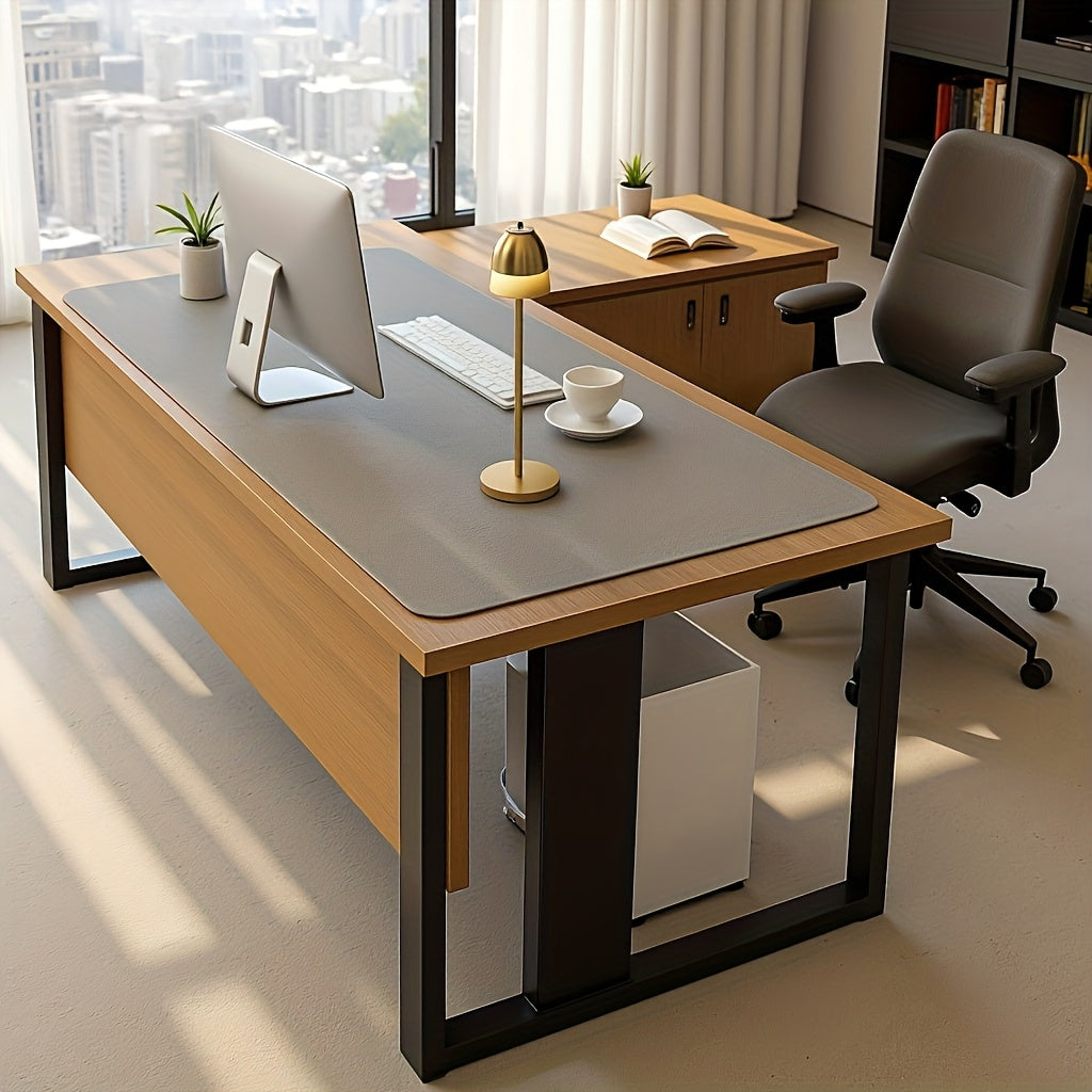 1 PU Leather Desk Pad Large Non-slip and Wear-resistant Office Desktop Protective Pad Easy to Clean Multi-functional Writing Pad Mouse Pad Essential for Home and Office Available in Black, Brown and Gray, Home Workspace, Writ