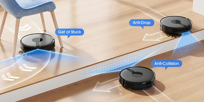 Lubluelu B40 Robot Vacuum Cleaner, 3 In 1 Robot Vacuum Cleaner And Mop, 6500Pa, 62db Low Noise, 9.98 cm Ultra-Slim Body, 5 Floors Mapping, Diversified Cleaning, Robot Vacuum Cleaner For Pet Hair, Carpet, Hard Floor, Christmas