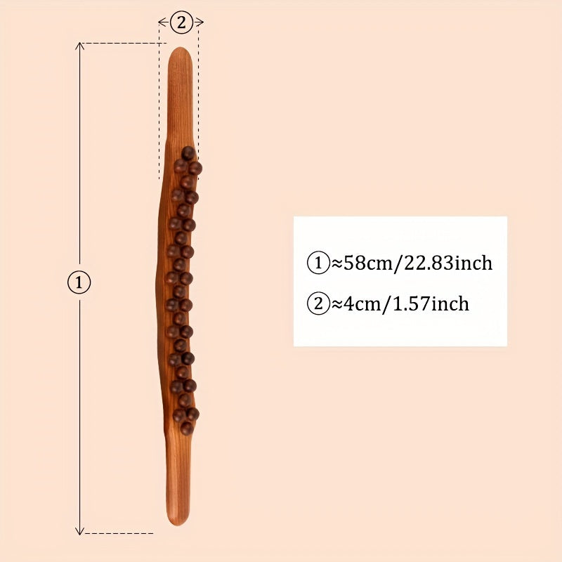 1pc Massage Tools For Body With 31 Beads, Muscle Shaping, Wooden Massage Stick For Back, Neck, Hand, Leg, Waist