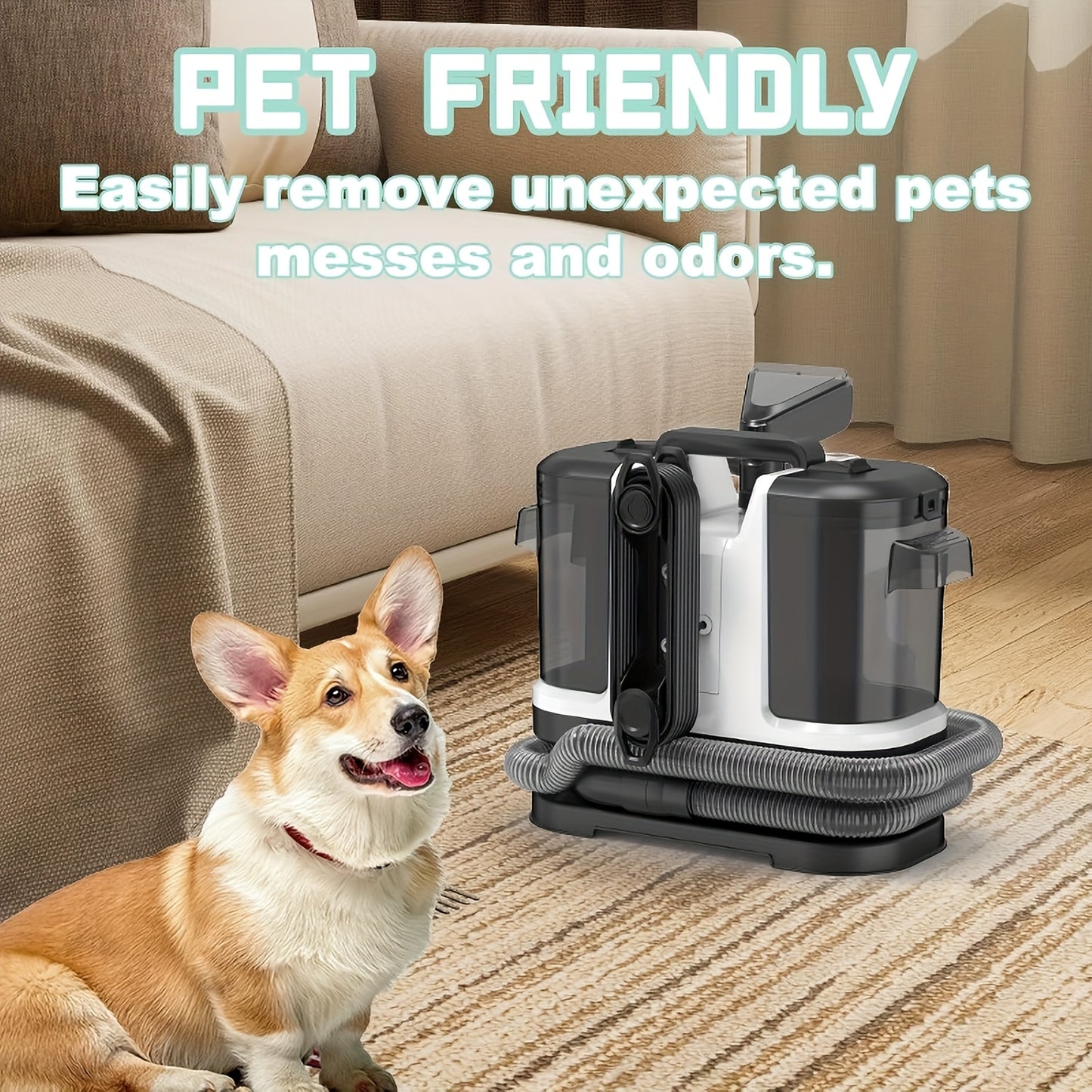 Spot Cleaner 500W 12Kpa Handheld Carpet Cleaner for Sofa Curtain Spray Suction Integrated Machine Household Clean Machine