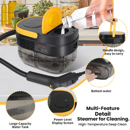 Portable Household Steamer Cleaning Machine, High Temperature Pressure Handheld Kitchen Carpet Steam Cleaner, for Homes, Offices and Vehicles