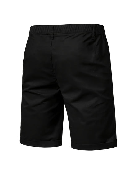 5pcs Men's Formal & Casual Shorts - Multi-Color Business, Streetwear, Beach Pants - Zipper Closure & Belt Loop - Non-Stretch Fabric for Office, Travel, Gym, Vacation - Machine Washable - (Black/Gray/Beige/Olive Green/), Versa