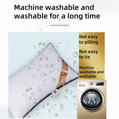 2pcs High-end Hotel Same Pillow Core Light Beige-friendly and Comfortable Cervical Spine Protection Soft and fluffy Sleep Aid Super thick and full Long-lasting no deformation and no collapse Home Gift Machine washable washabl