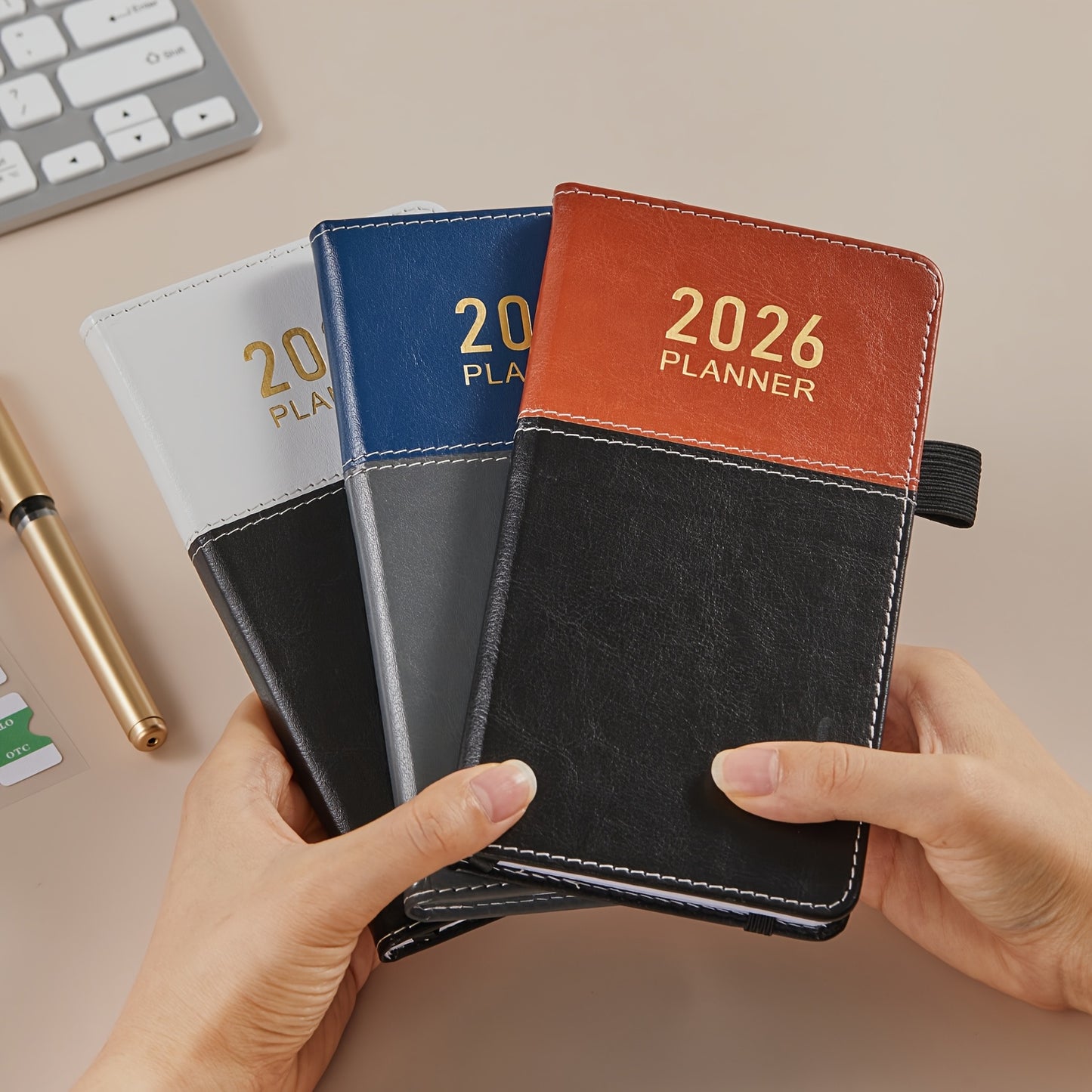 2026 Compact Planner, January 2026-December 2026 Weekly Monthly Calendar in Small Size, Fits in Wallet, 9.65 cm X 17.78 cm, with Elastic Band, Pen Loop, Suitable For School Home Office, Halloween Gift