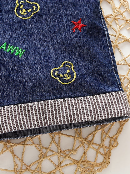 Baby Boys And Girls Cute Dog Pattern Overalls Shorts Clothes For Summer