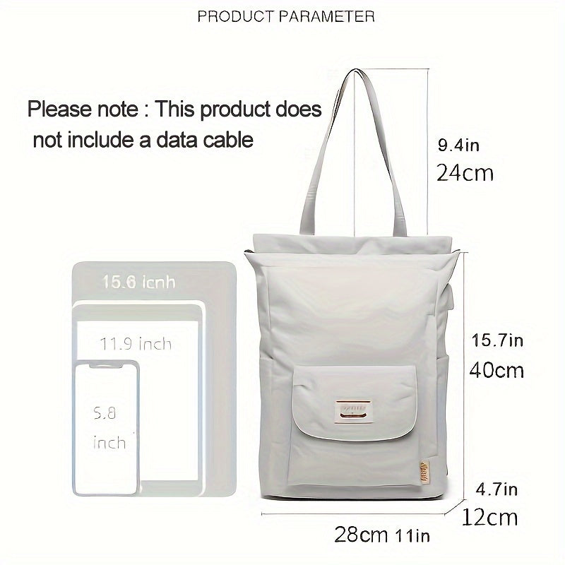 Adjustable Strap Laptop Backpack - Durable Nylon, Zipper Closure, Multiple Compartments, Casual Style, High School Backpack, Casual Backpack | Adjustable Strap Bag | Zippered Backpack