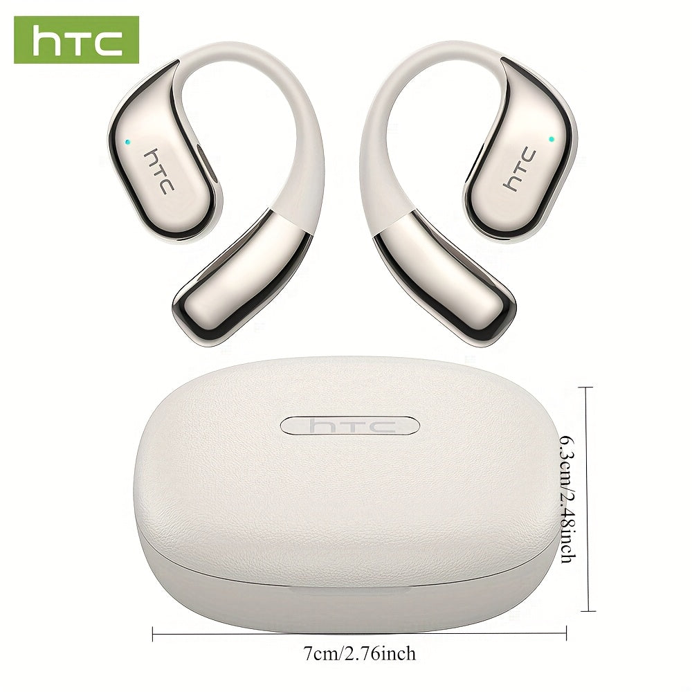 1pc HTC NE39 AI Translator Headset with Real-Time Translation in 131+ Languages, Wireless 6.0, Long-Lasting Battery, Touch Control, Gaming Mode, Compatible with PC/Phone/Tablet - Lightweight AI Translation Earbuds for Travel,