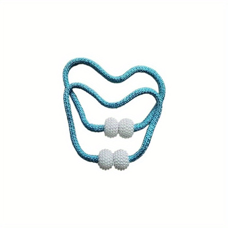 2pcs Large Modern Magnetic Curtain Tiebacks - Elegant Pearl Design, Easy-to-Use, Stylish Window Treatment Holdbacks for Home Decor, Curtains for Living Room