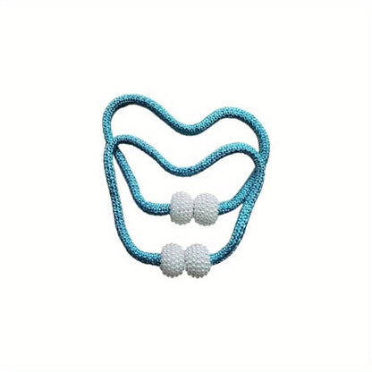 2pcs Large Modern Magnetic Curtain Tiebacks - Elegant Pearl Design, Easy-to-Use, Stylish Window Treatment Holdbacks for Home Decor, Curtains for Living Room