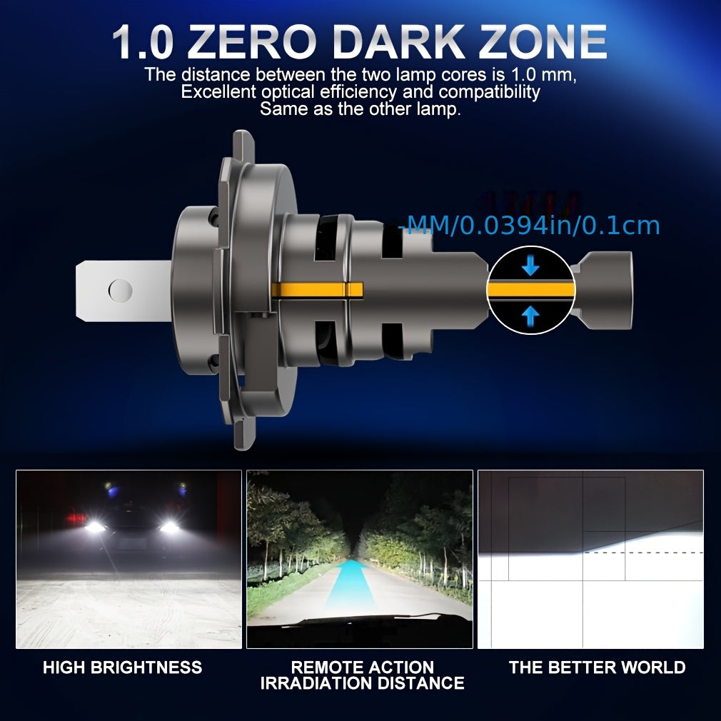 S&D H7 LED Headlight - High Power, High Lumen, Dual Copper Tube, Strong Heat Dissipation, Decoding, with Fan, Plug-and-Play, for Motor Vehicles, 36V or Below, No Battery Required, Vehicle Lighting Upgrade, Sleek Design, Durab