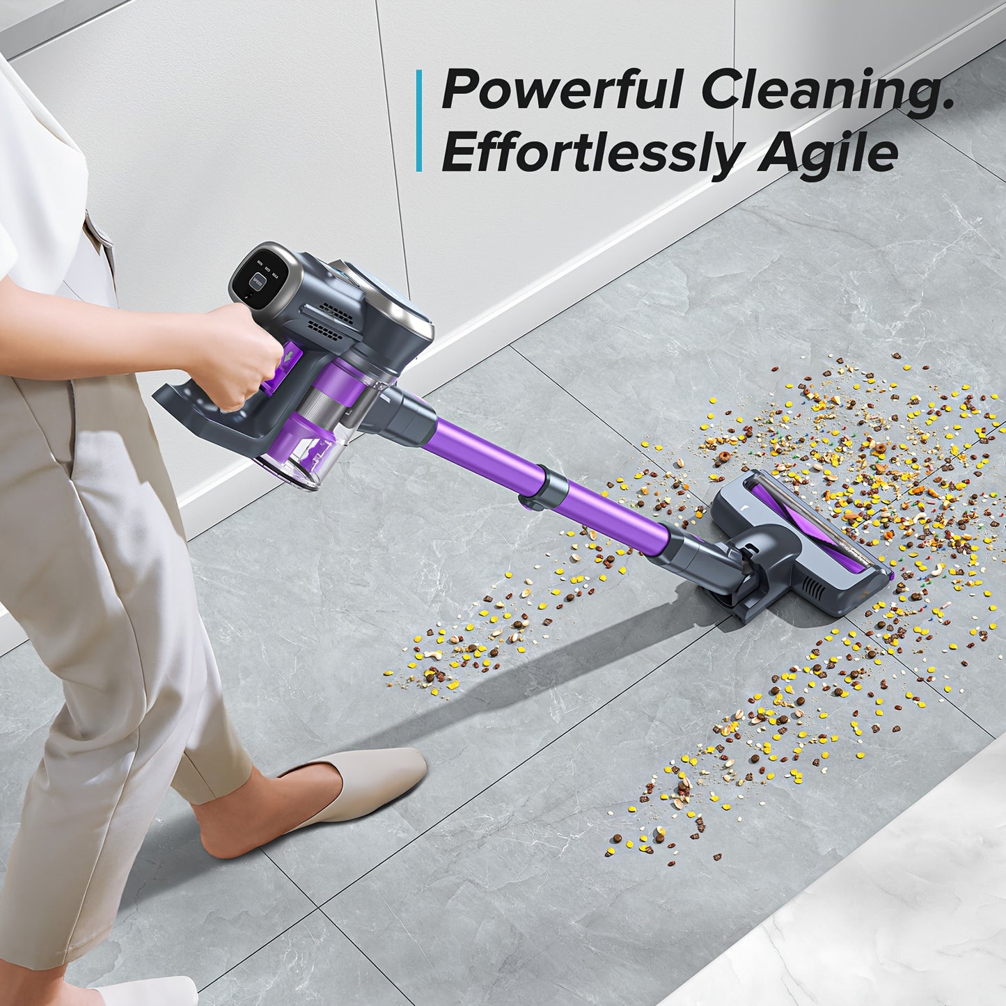 Lubluelu Free-Standing Vacuum Cleaner 26KPa, Powerful Lightweight Cordless 6in 1 Stick Vacuum Cleaner, for Carpet Floor Pet Hair, Vacuum Cleaner for Home, Cordless Vacuum Cleaner High Suction, Vacuum Cleaner Cordless, Vacuum