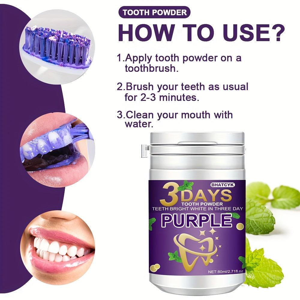 1pc Purple Teeth Whitening Powder, Deep Cleaning Tooth Polish, Tooth Cleaning Powder For Daily Life