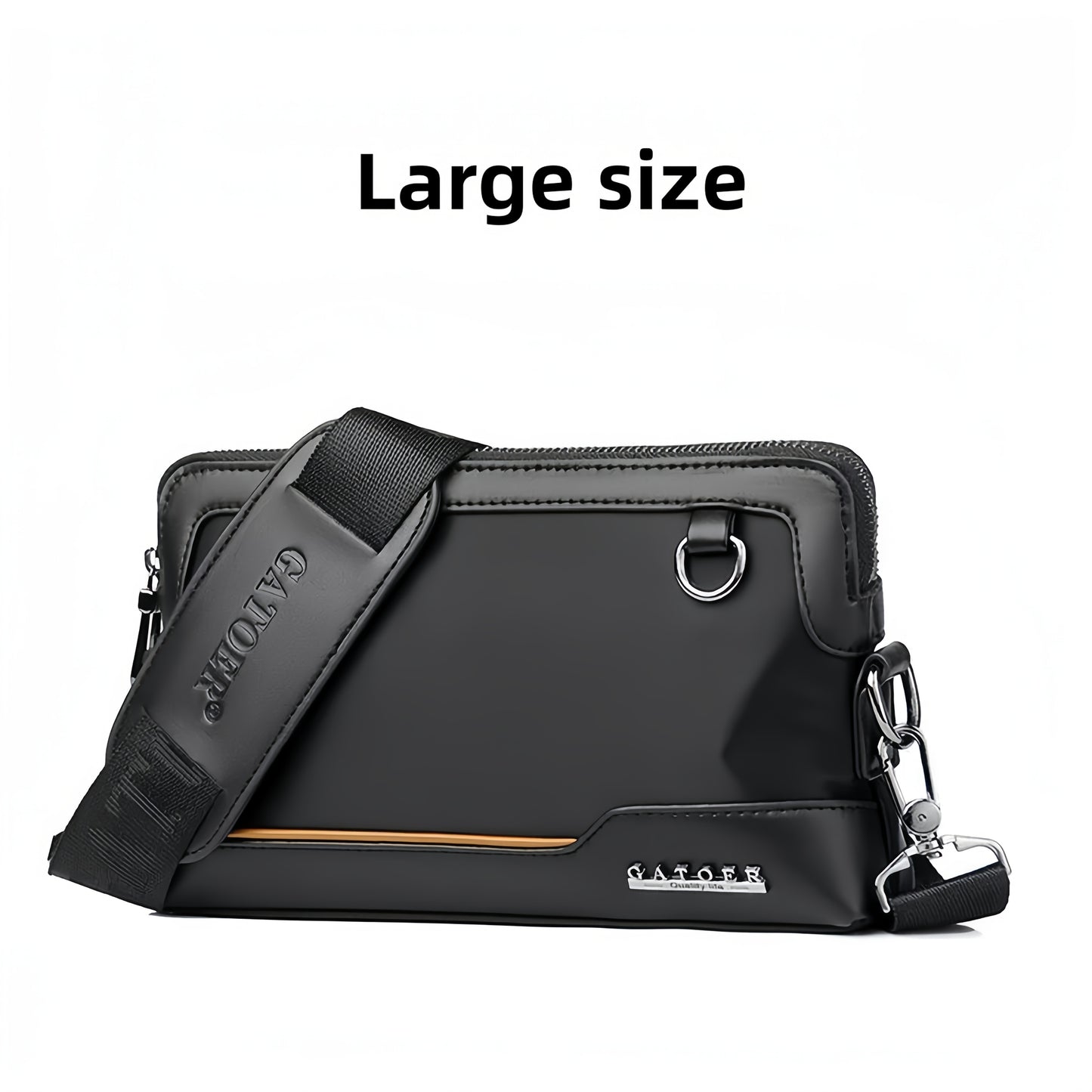 Men'S Premium Oxford Fabric Crossbody Bag with Adjustable Strap - Multi-Compartment Casual Shoulder Bag for Everyday Commute & Outings, Royal Blue with Orange Accents - Ideal Gift for Boyfriend & Family, Crossbody Purse, Vers