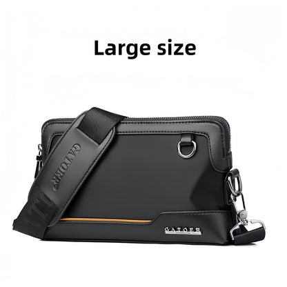 Men'S Premium Oxford Fabric Crossbody Bag with Adjustable Strap - Multi-Compartment Casual Shoulder Bag for Everyday Commute & Outings, Royal Blue with Orange Accents - Ideal Gift for Boyfriend & Family, Crossbody Purse, Vers