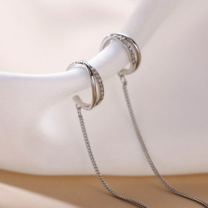 Brincos de pressão com zircónias brilhantes, estilo sexy, em cobre, joia requintada para presente feminino, perfeitos para uso diário e casual.