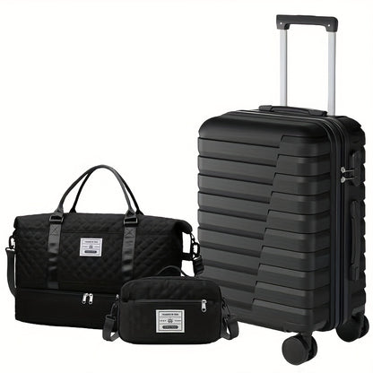 3pcs Set 20inch Travel Suitcase +Travel Bags+Toilet bag New Model Luggage Bag Durable and Suitcases Carry on Luggage, Luggage for Travel, Luggage Set, Luggage for Women, Luggage Set for Women, Expandable Carrier Set, Travel S