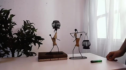 1pc Retro Iron Man Candle Holder, Creative Western Restaurant Candle Holder, Romantic Table Decoration Home Decor,Candle Holder,centerpiece,New Iron Art Candle Holder, Creative Hollow Candle Cup Table Candlelight, Western Can